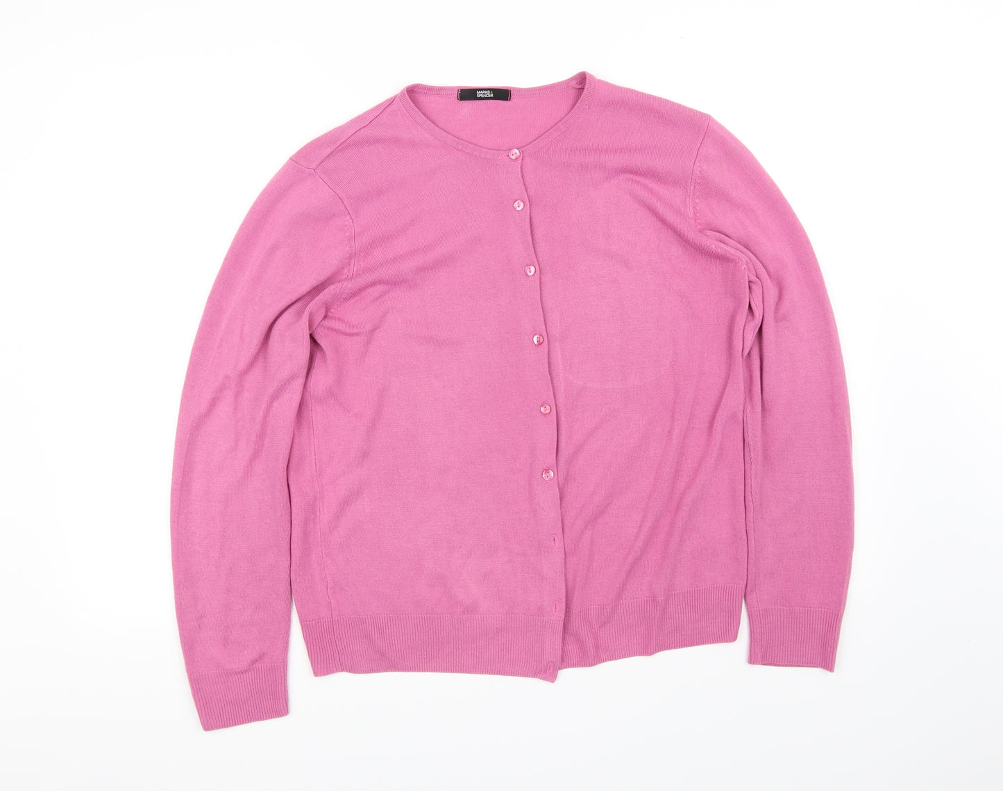 Marks and Spencer Womens Pink   Cardigan Jumper Size 14