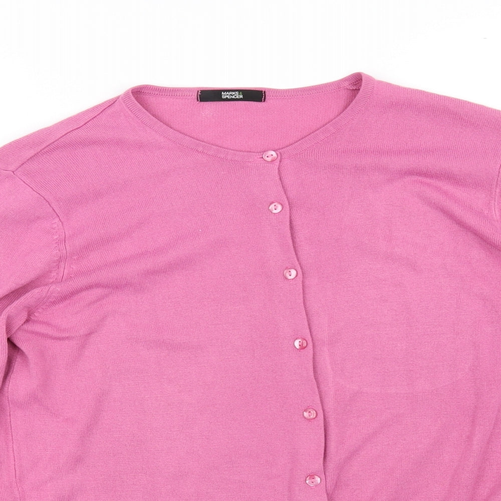 Marks and Spencer Womens Pink   Cardigan Jumper Size 14