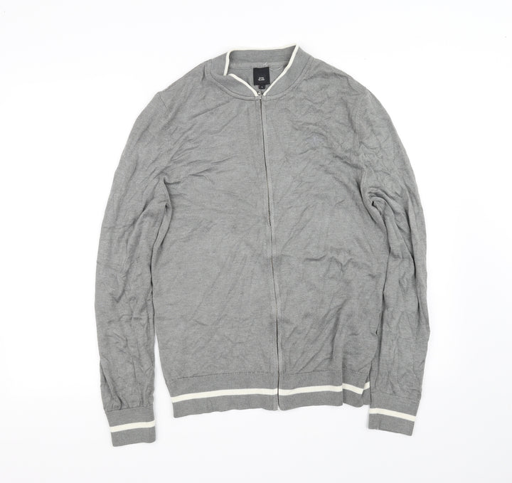River Island Mens Grey Cardigan Jumper Size S