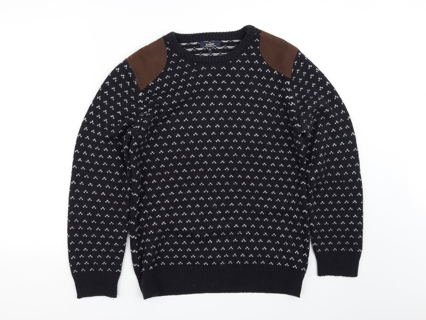 Easy Mens Blue   Pullover Sweatshirt Size S