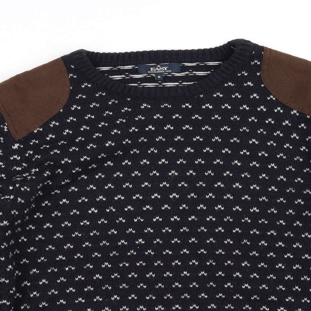 Easy Mens Blue   Pullover Sweatshirt Size S