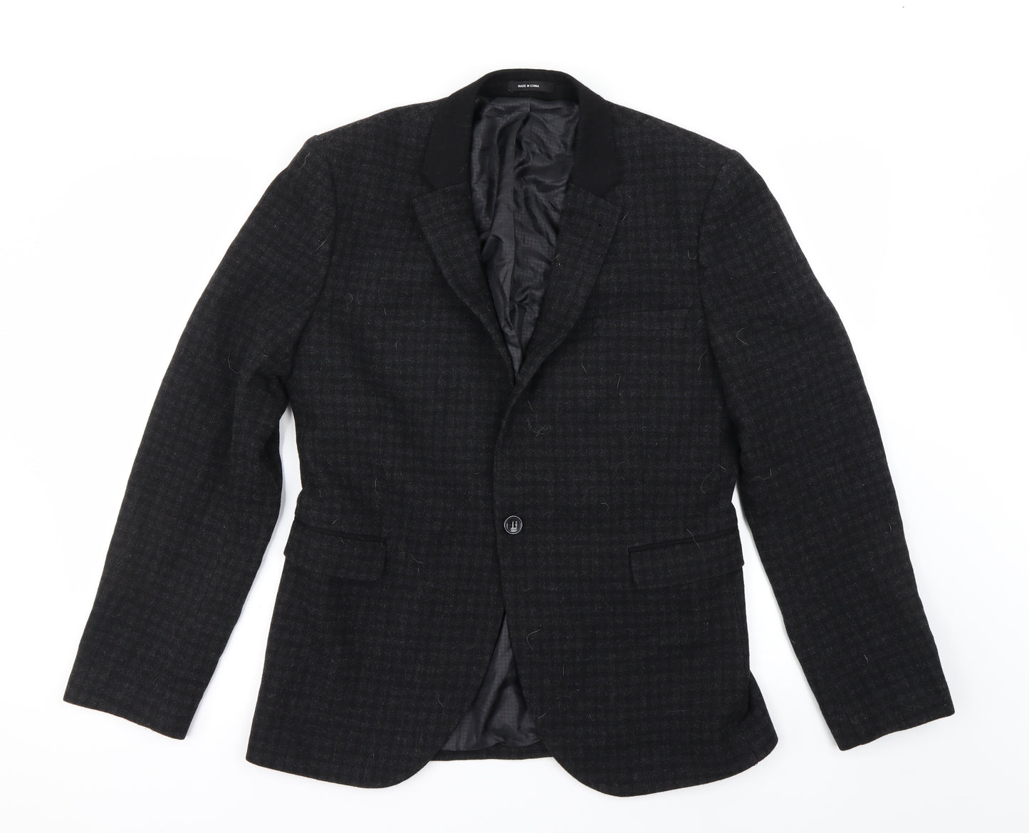 Cedar Wood State Mens Black Check  Jacket Blazer Size M
