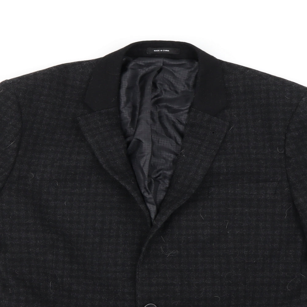 Cedar Wood State Mens Black Check  Jacket Blazer Size M