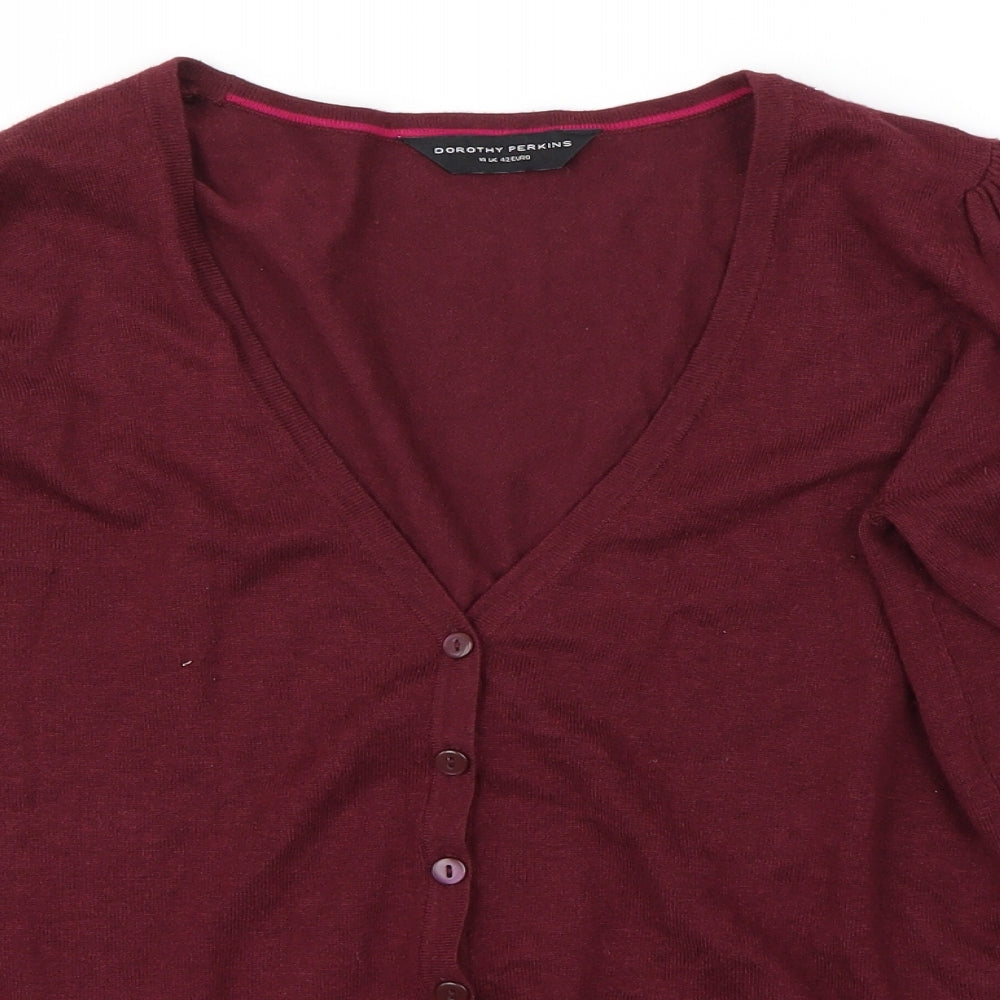 Dorothy Perkins Womens Purple   Cardigan Jumper Size 14
