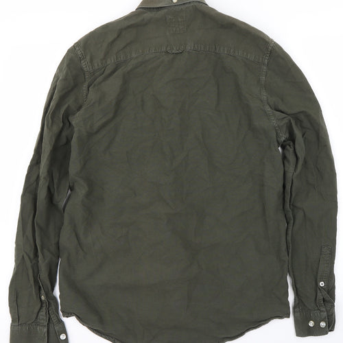 River Island Mens Green    Button-Up Size M