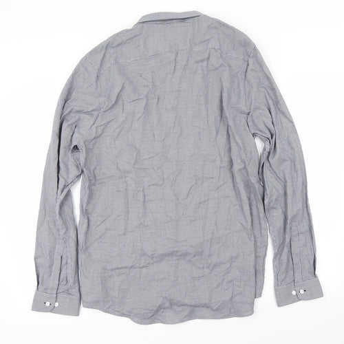 Ben Sherman Mens Grey Check   Button-Up Size M