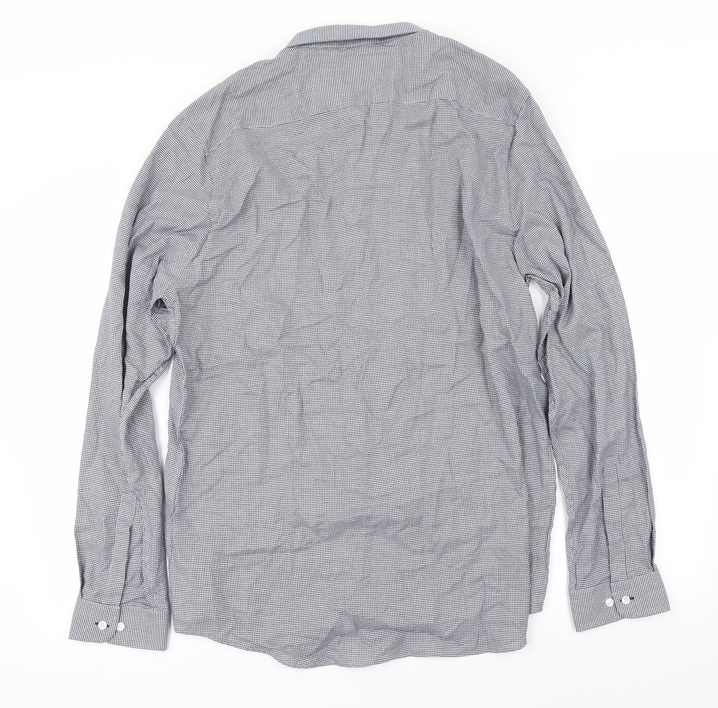 Ben Sherman Mens Grey Check   Button-Up Size M