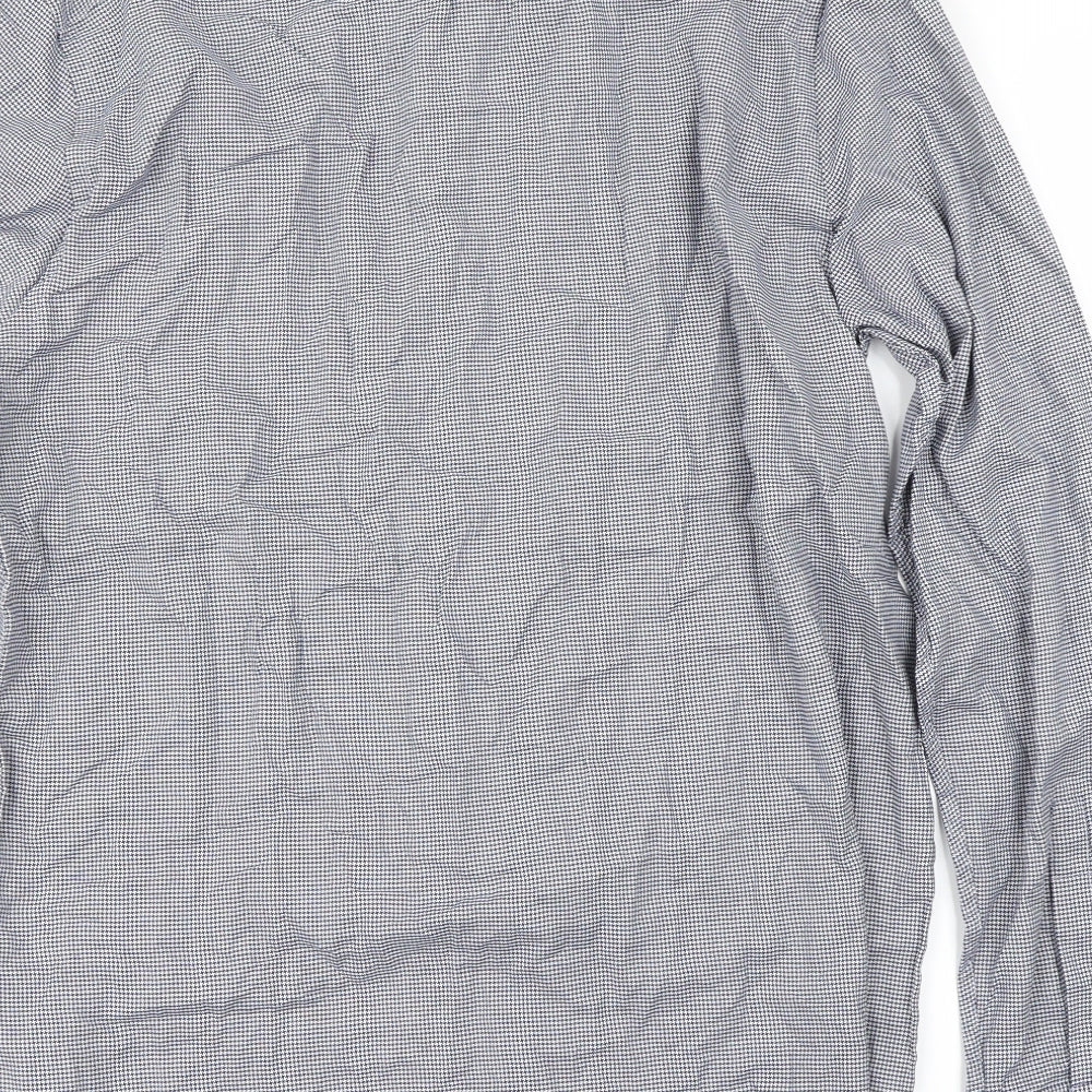Ben Sherman Mens Grey Check   Button-Up Size M