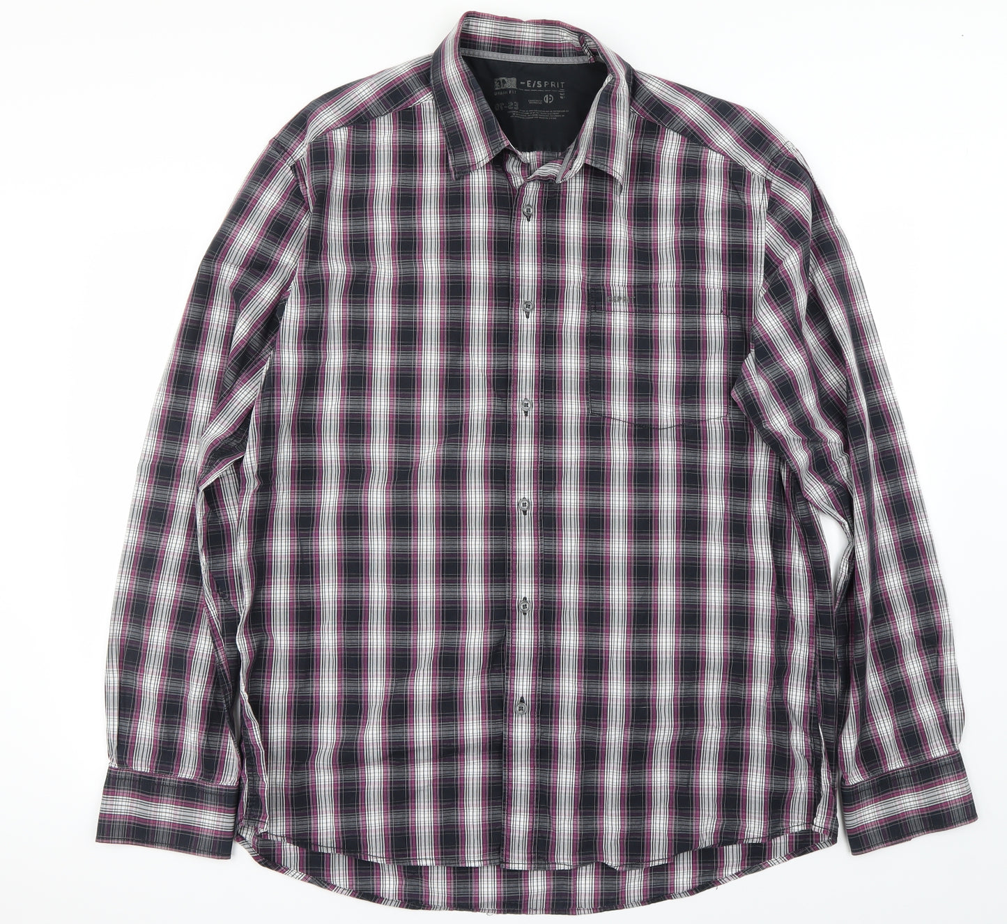 Preworn Mens Purple Check   Button-Up Size M