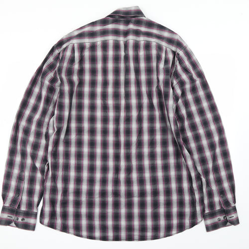 Preworn Mens Purple Check   Button-Up Size M