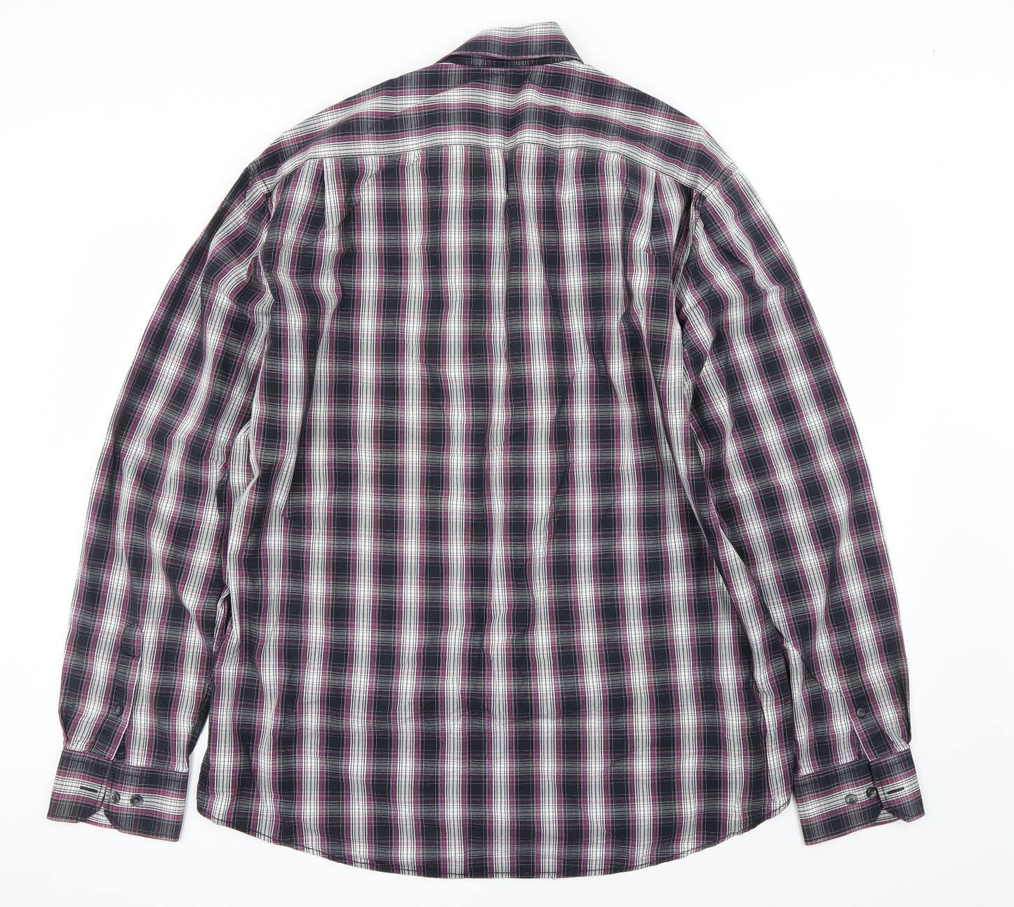 Preworn Mens Purple Check   Button-Up Size M