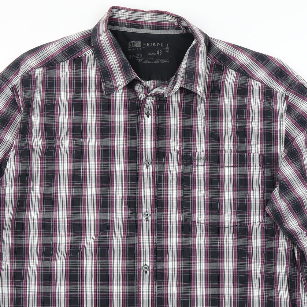 Preworn Mens Purple Check   Button-Up Size M