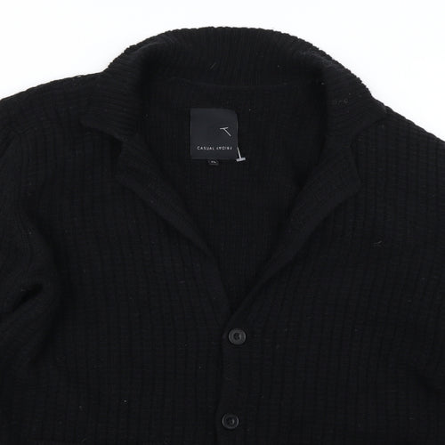 friday casual Mens Black   Cardigan Jumper Size XL