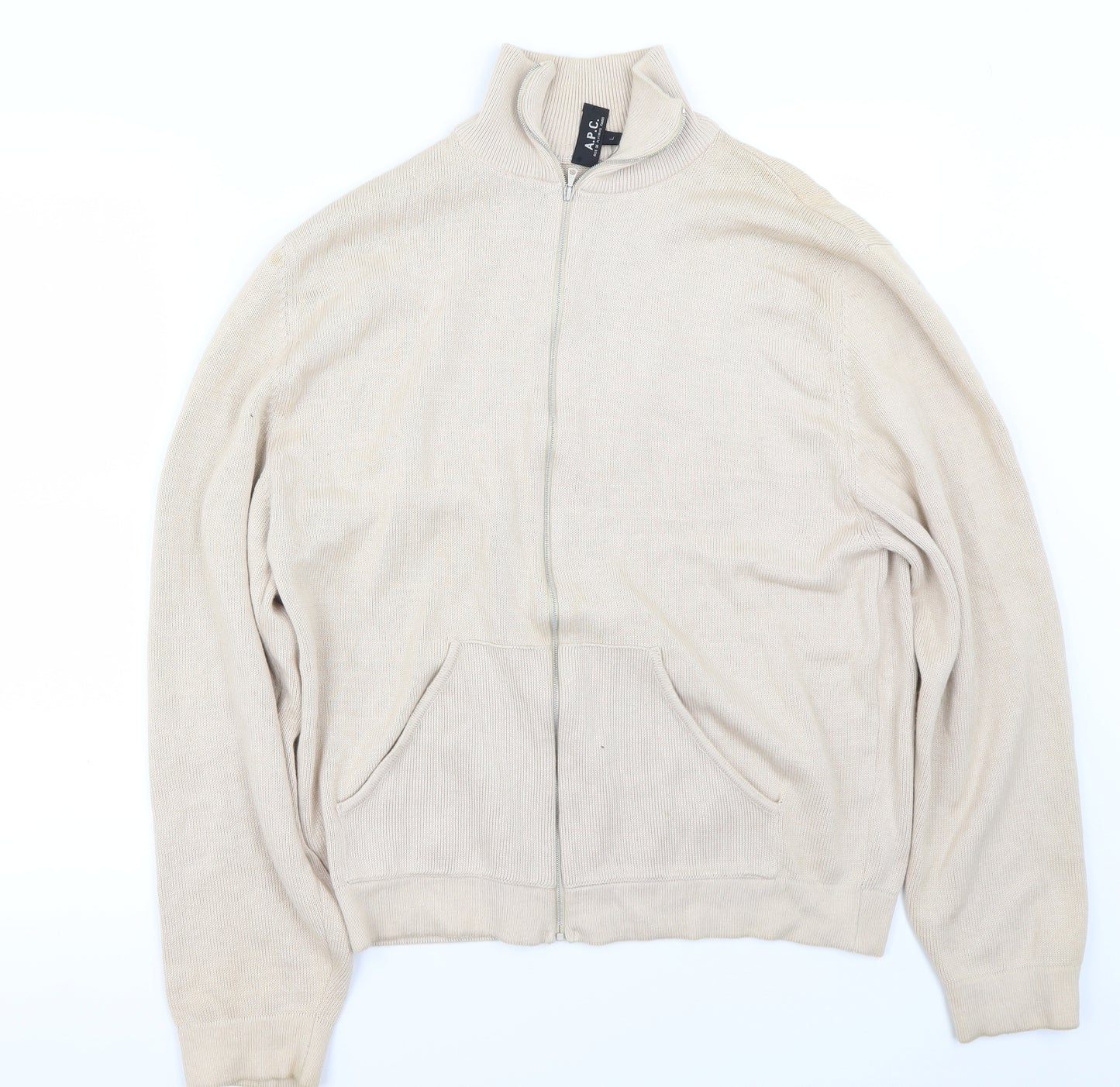 APC Mens Ivory   Full Zip Jumper Size L