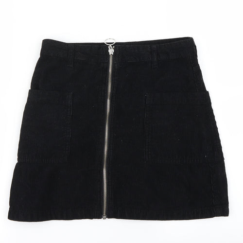 Topshop Womens Black   A-Line Skirt Size 8
