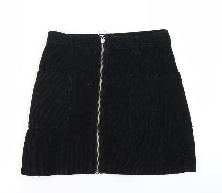 Topshop Womens Black   A-Line Skirt Size 8