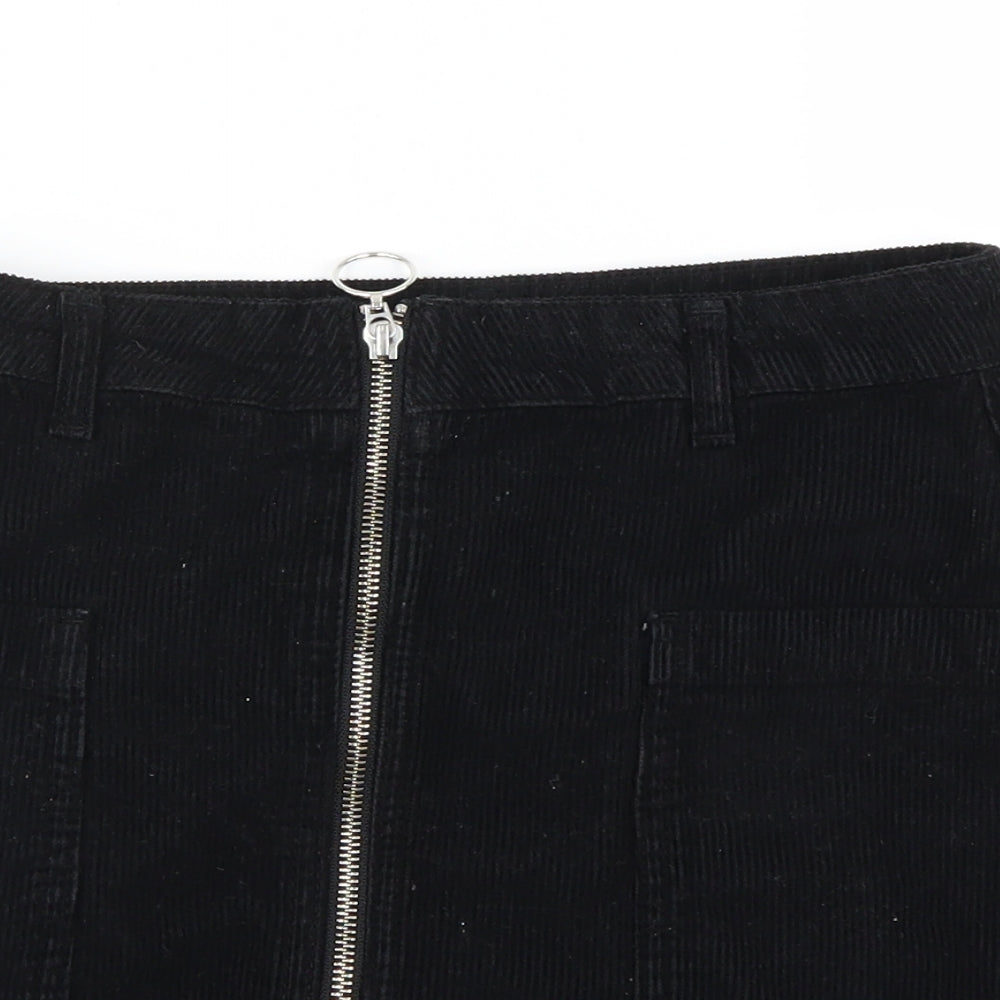 Topshop Womens Black   A-Line Skirt Size 8