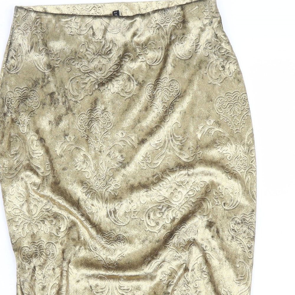 River Island Womens Yellow Floral  A-Line Skirt Size 10
