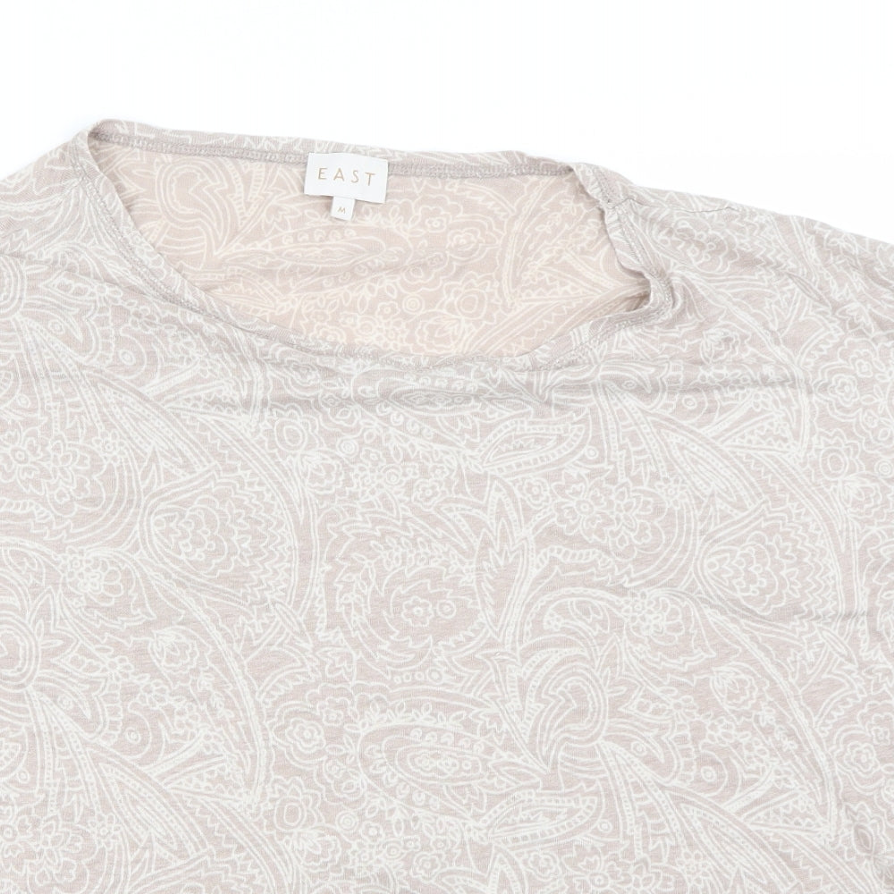 EAST Womens Pink Floral  Basic T-Shirt Size M