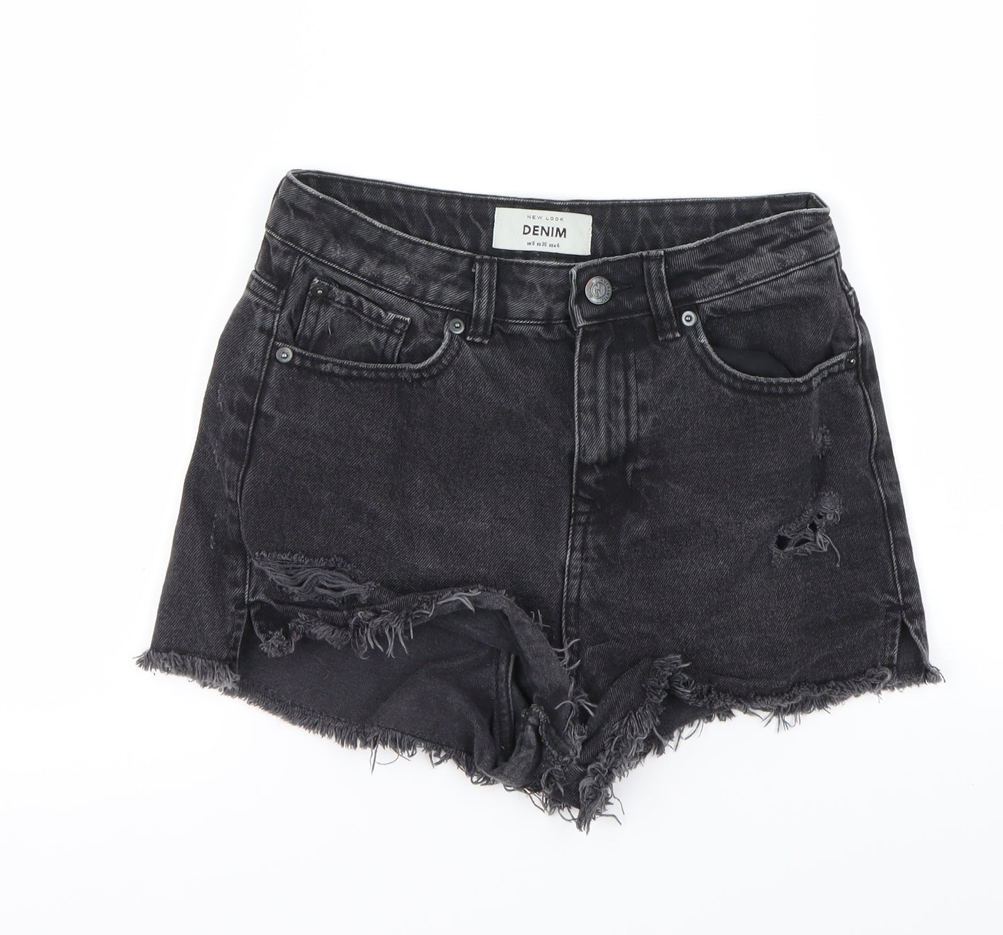 New Look Womens Black   Cut-Off Shorts Size 8