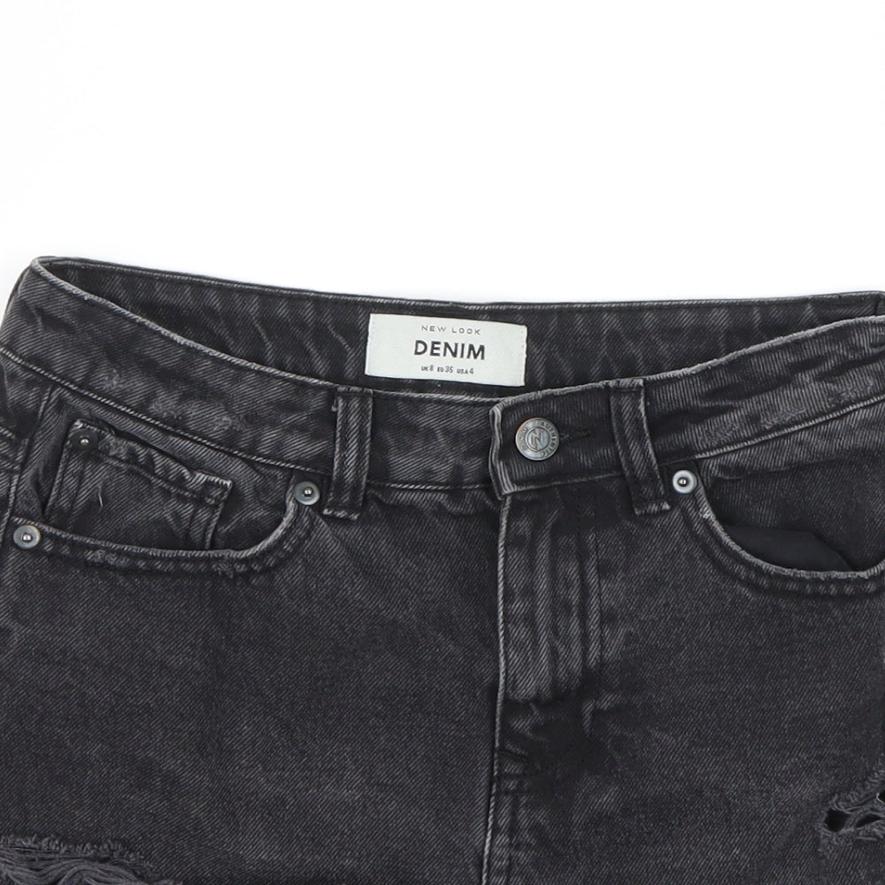 New Look Womens Black   Cut-Off Shorts Size 8