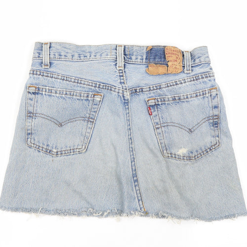 Preworn Womens Blue   A-Line Skirt Size 28 in