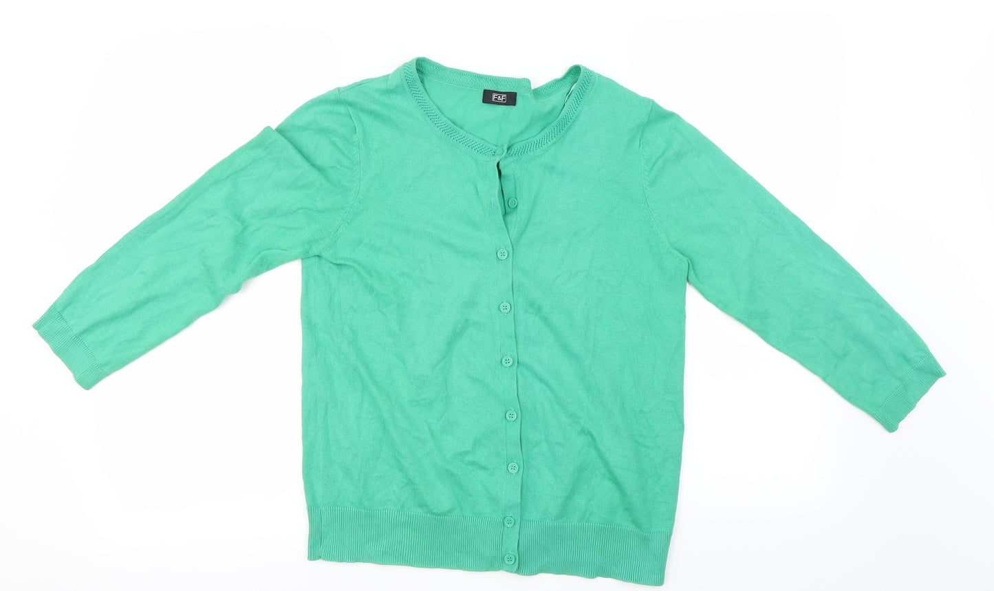 F&F Womens Green   Cardigan Jumper Size 12
