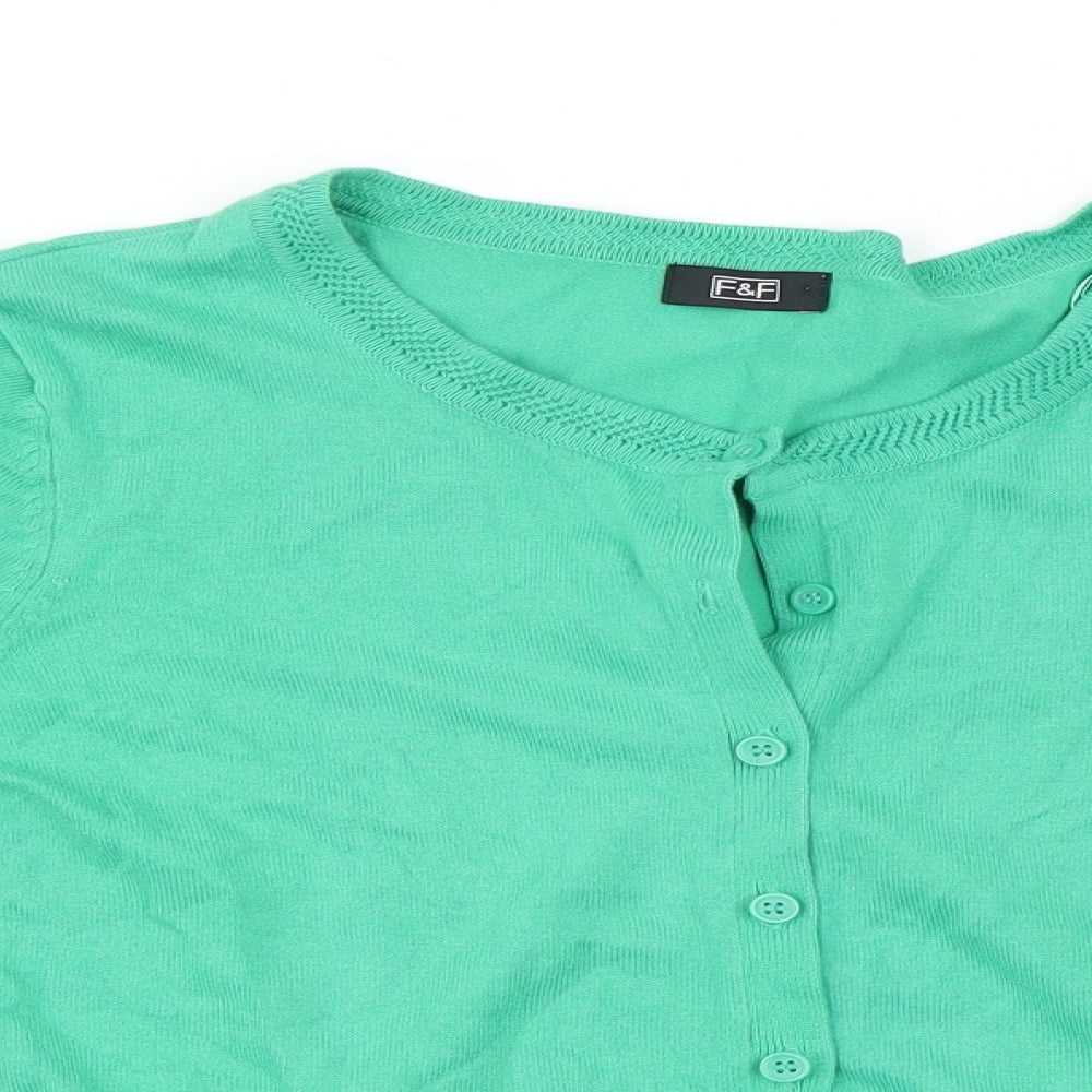 F&F Womens Green   Cardigan Jumper Size 12