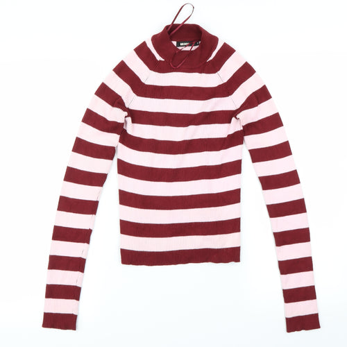 Bikbok  Womens Red Striped  Pullover Jumper Size S