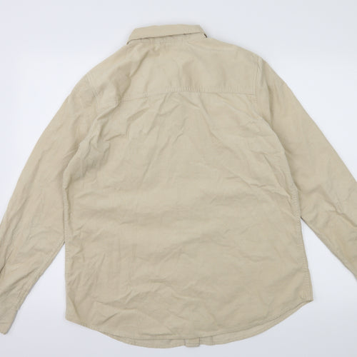 Marks and Spencer Womens Ivory  Corduroy Basic Button-Up Size 14