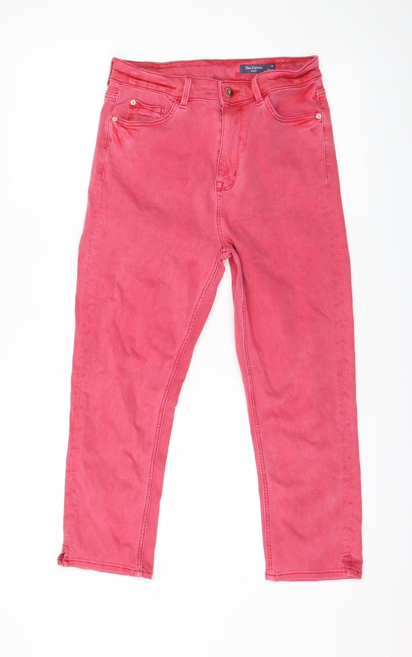Preworn Womens Pink  Denim Cropped Jeans Size 10 L22 in