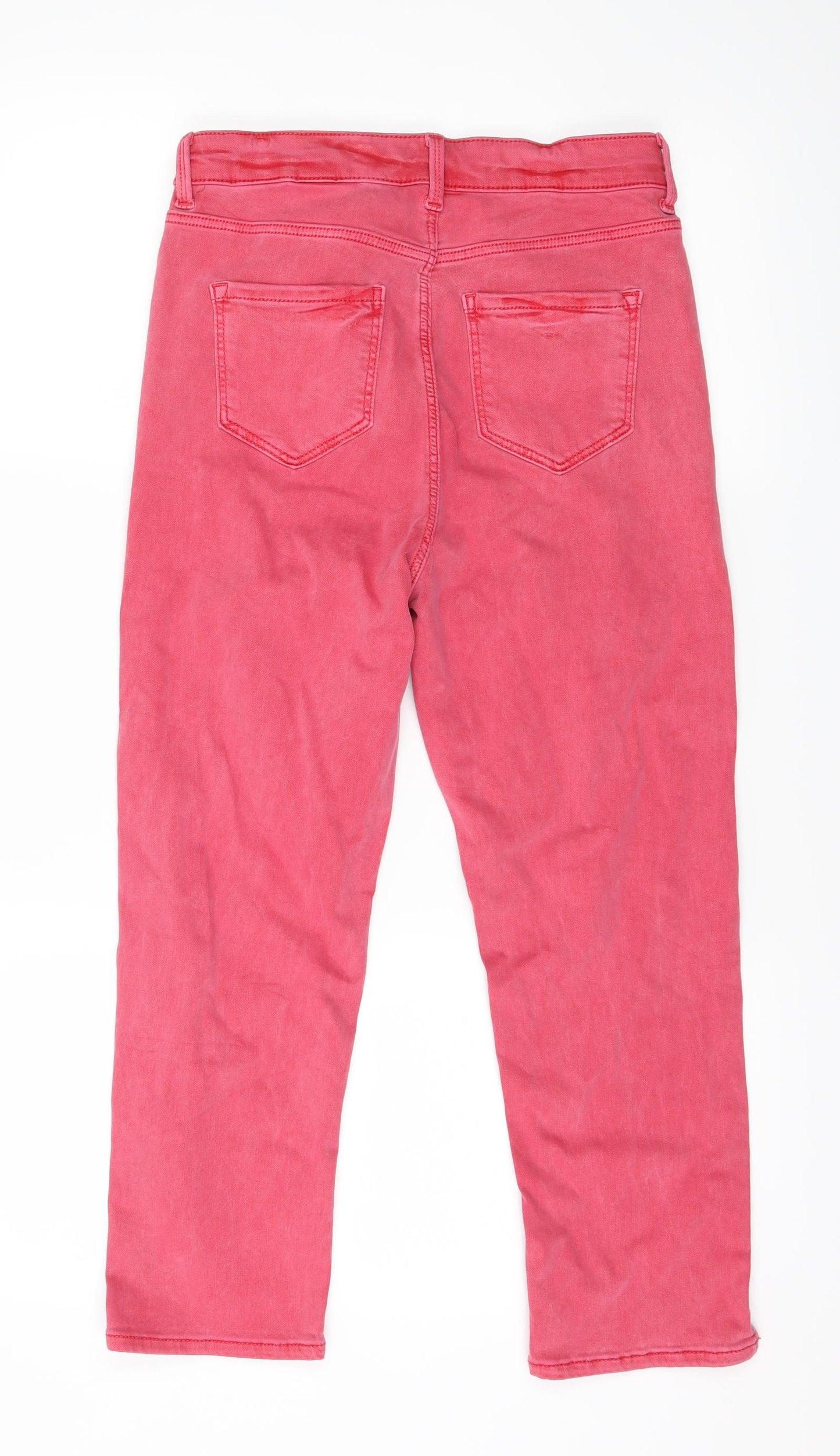 Preworn Womens Pink  Denim Cropped Jeans Size 10 L22 in