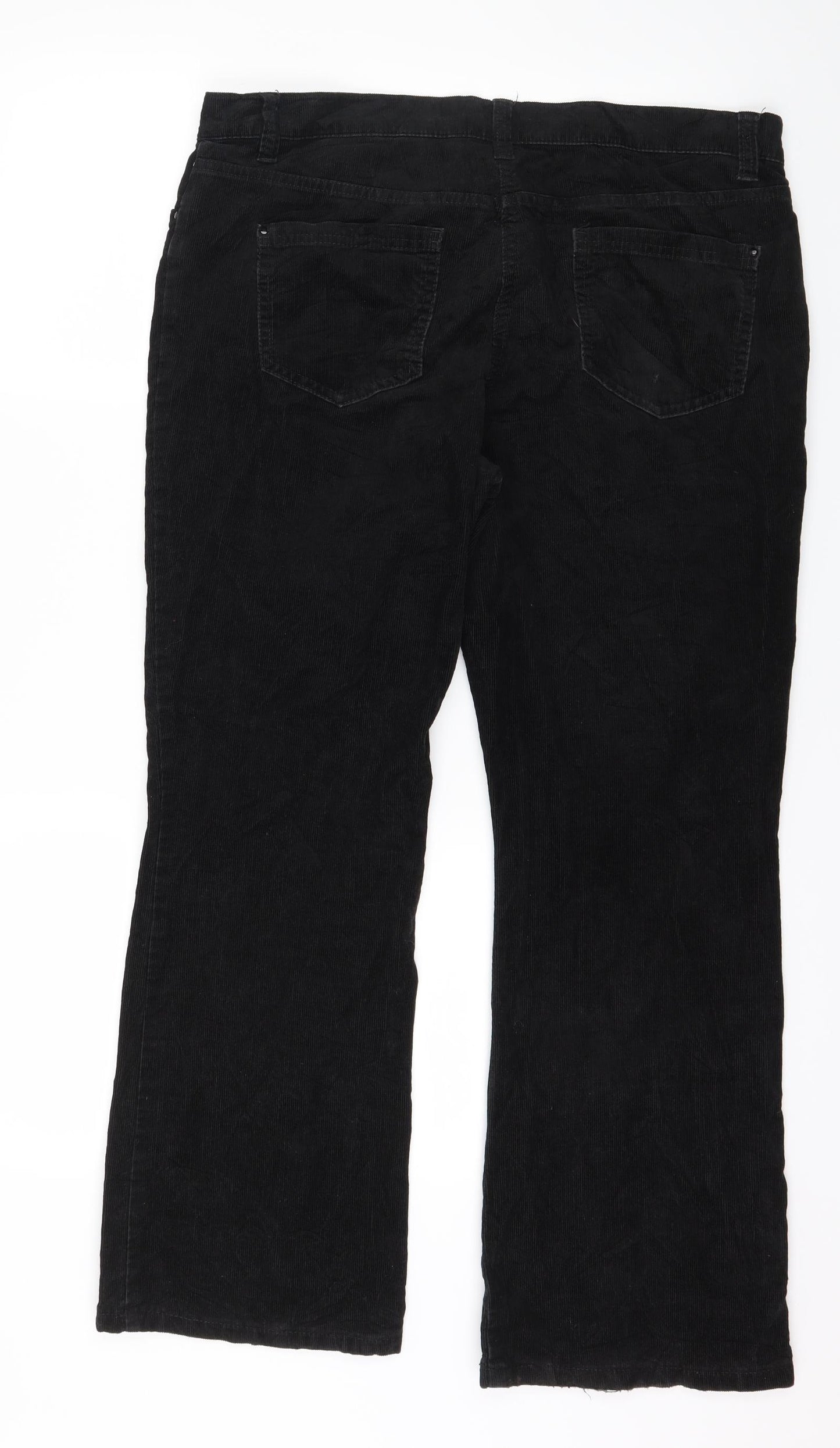 Marks and Spencer Womens Black  Corduroy Straight Jeans Size 14 L28 in
