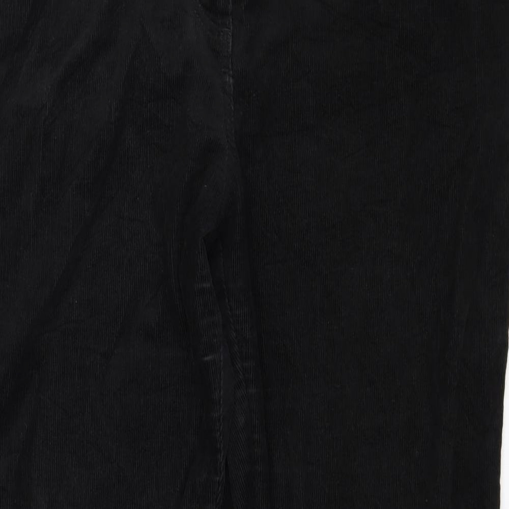 Marks and Spencer Womens Black  Corduroy Straight Jeans Size 14 L28 in