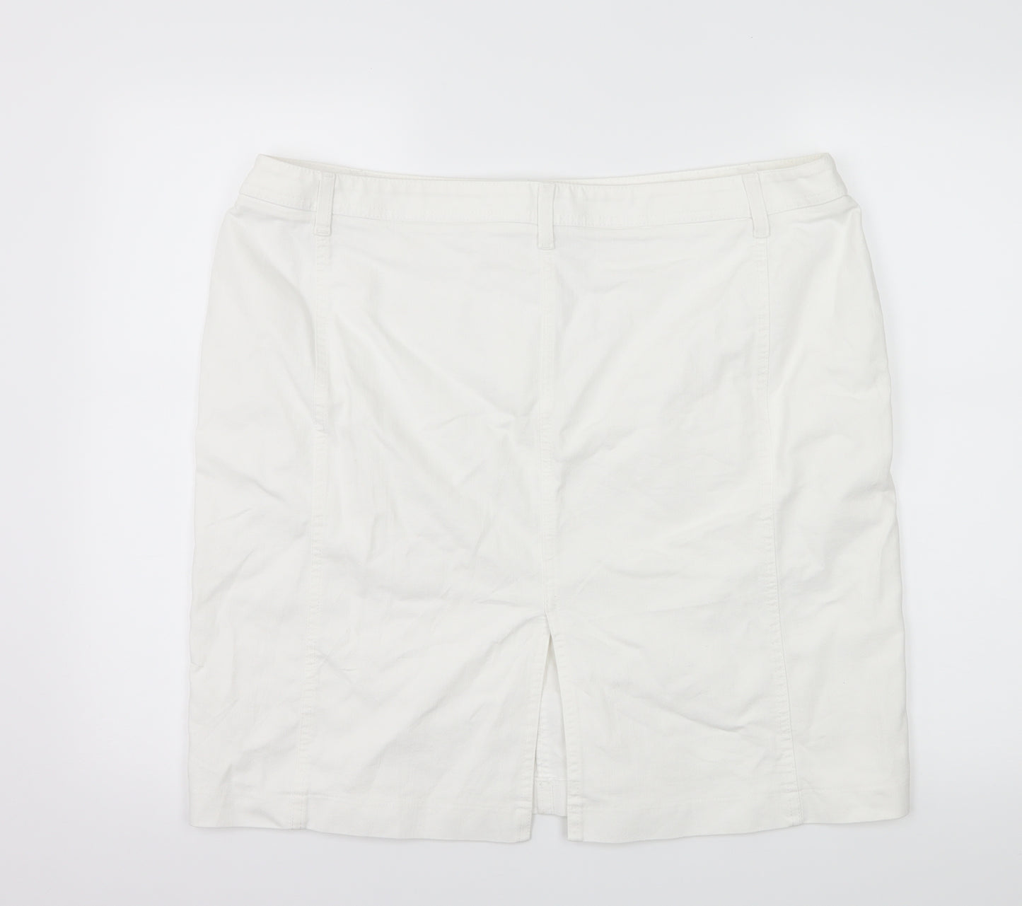 Marks and Spencer Womens White  Denim A-Line Skirt Size 20