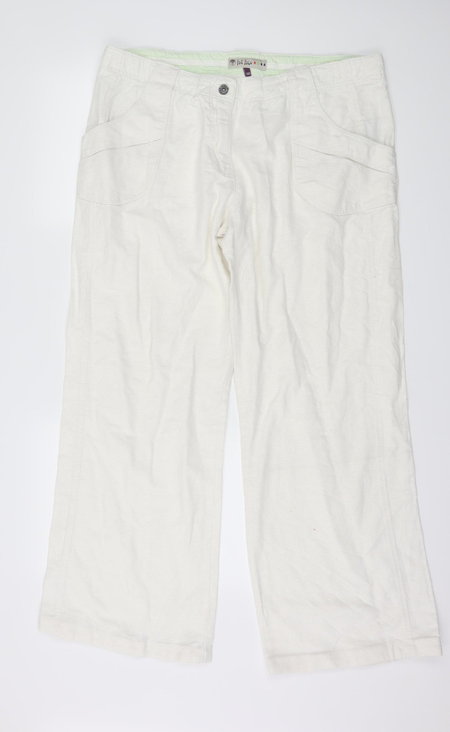 Fat Face Womens White   Trousers  Size 18 L29 in