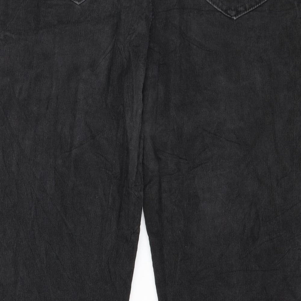 Marks and Spencer Womens Grey  Corduroy Trousers  Size 14 L26 in