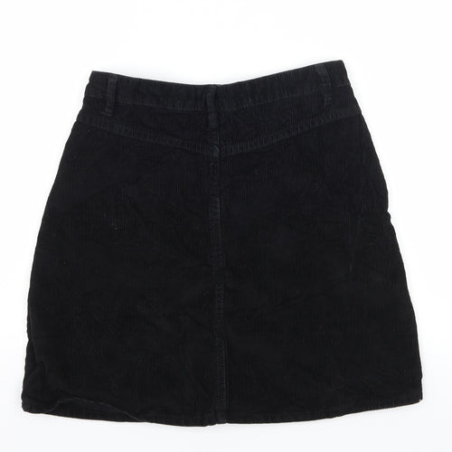 Denim & Co. Womens Black  Corduroy A-Line Skirt Size 6