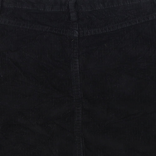 Denim & Co. Womens Black  Corduroy A-Line Skirt Size 6
