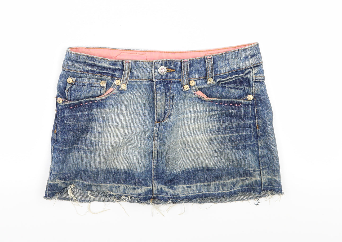 Mango Womens Blue  Denim Mini Skirt Size 6