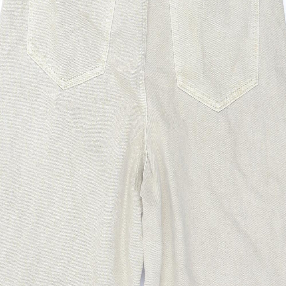 Marks and Spencer Womens Beige  Denim Wide-Leg Jeans Size 12 L26 in