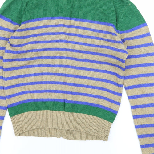 Atmosphere Womens Beige Striped Knit Cardigan Jumper Size 10