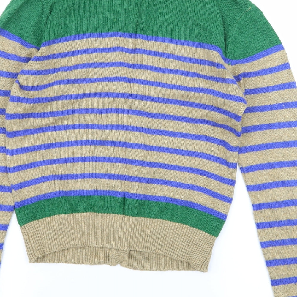 Atmosphere Womens Beige Striped Knit Cardigan Jumper Size 10