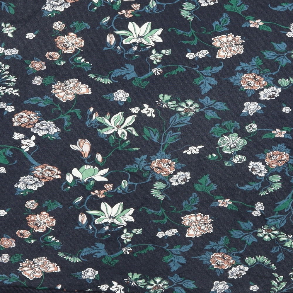 Divided by H&M Womens Blue Floral Jersey Pullover Sweatshirt Size L