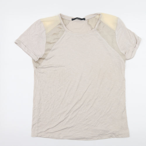 Luxzuz Womens Ivory  Jersey Basic T-Shirt Size 12