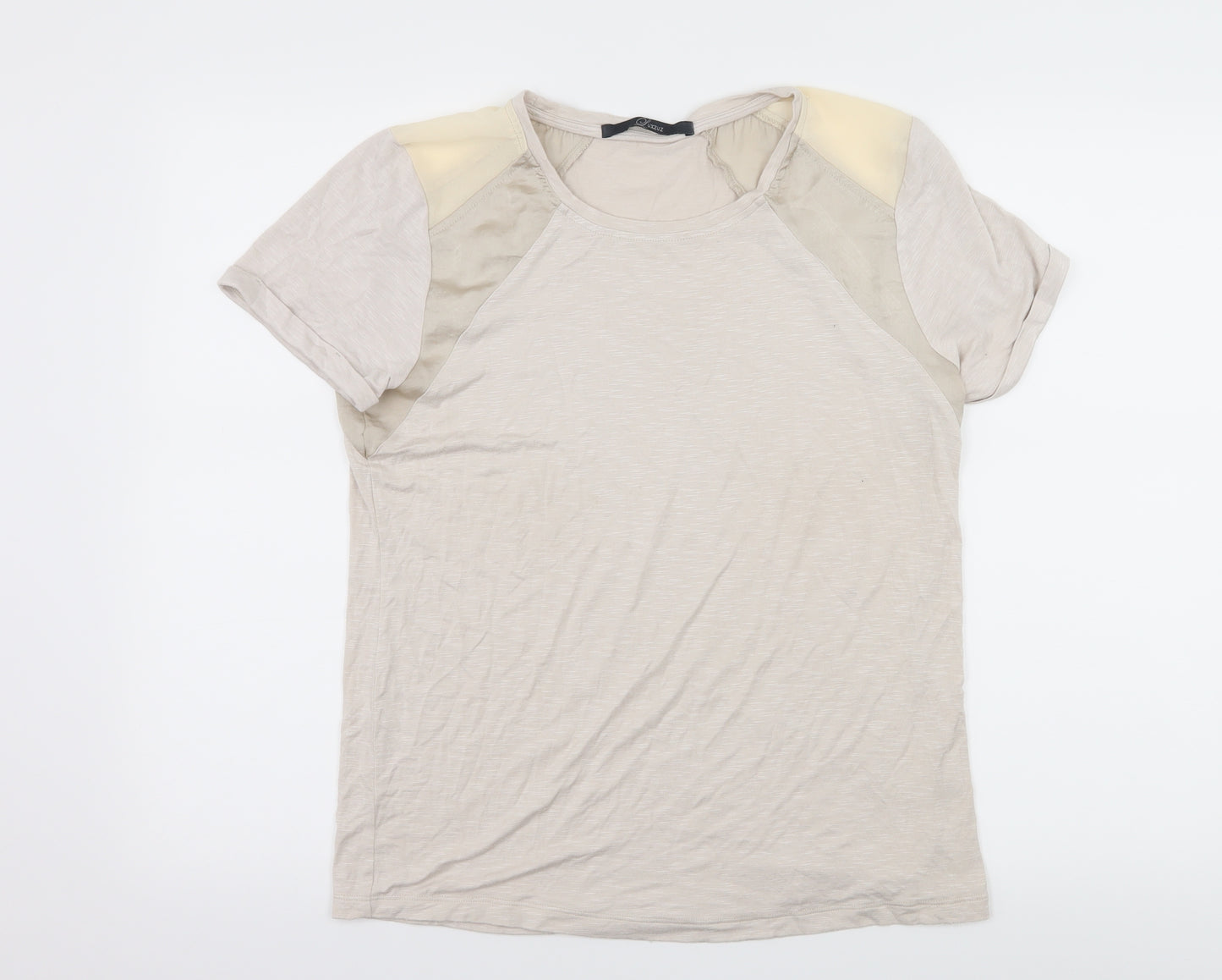 Luxzuz Womens Ivory  Jersey Basic T-Shirt Size 12