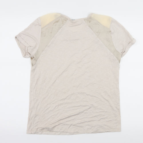 Luxzuz Womens Ivory  Jersey Basic T-Shirt Size 12