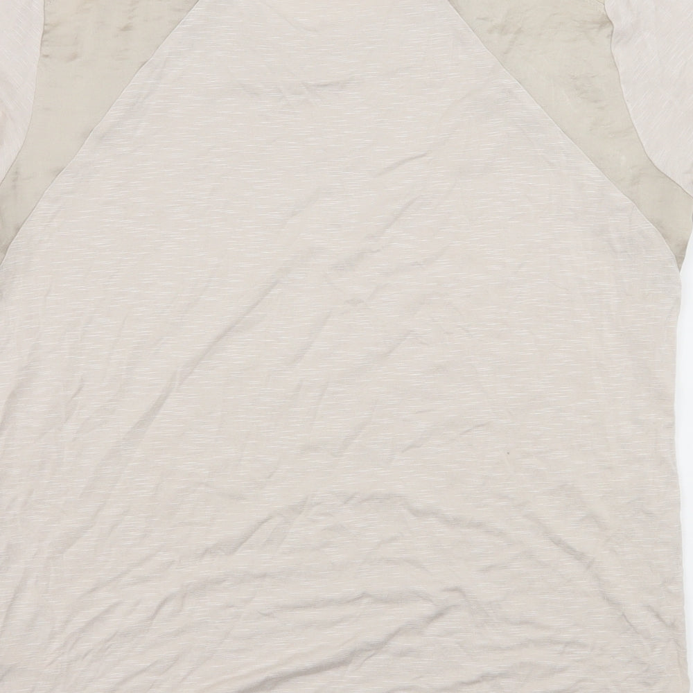 Luxzuz Womens Ivory  Jersey Basic T-Shirt Size 12