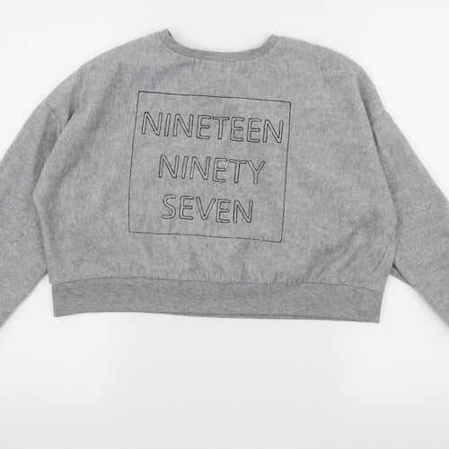 New Look Girls Grey  Jersey Pullover Sweatshirt Size 12-13 Years  - 1997