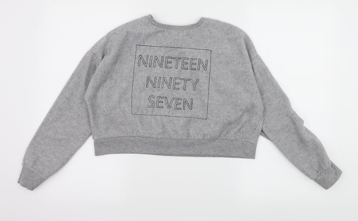 New Look Girls Grey  Jersey Pullover Sweatshirt Size 12-13 Years  - 1997